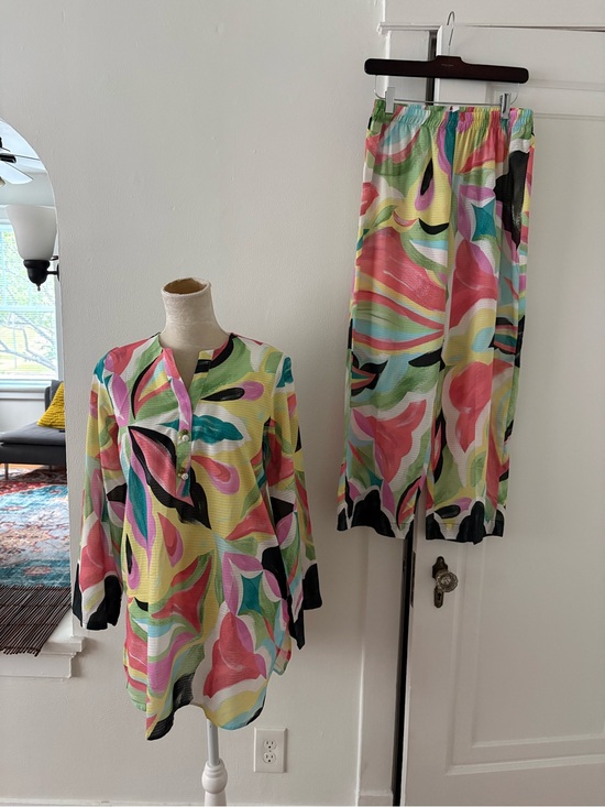 Ethnc Pants - NWT Ethnc pant tunic 2 pc set cotton artsy summer modest size S